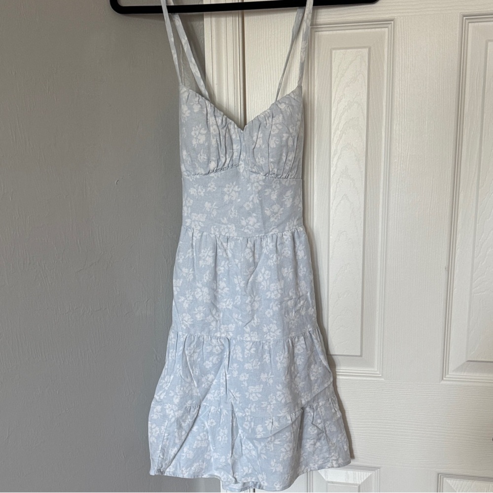Hollister Light Blue Floral Mini Dress